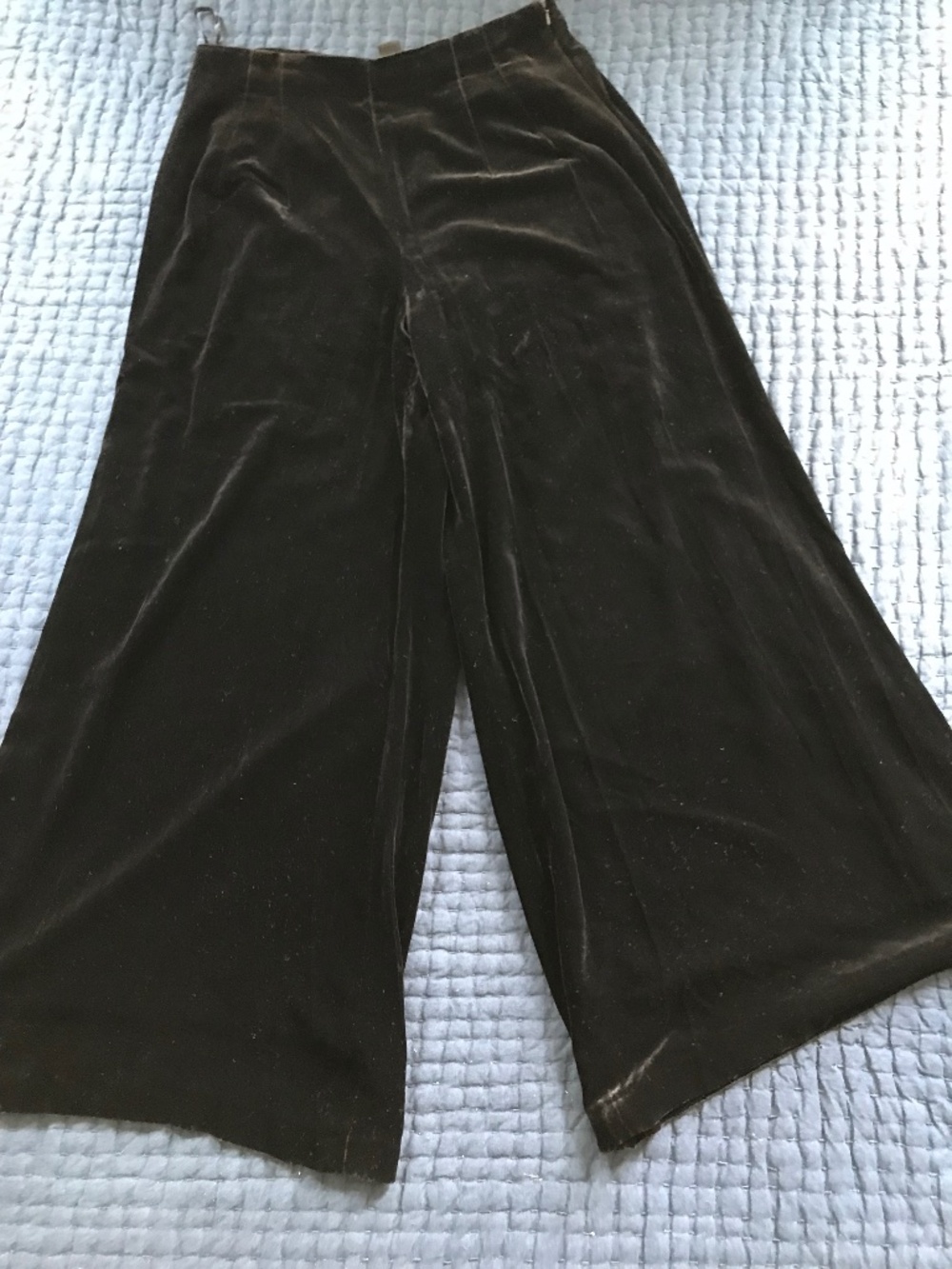Black Velvet Wide Leg Lined Formal Dress Pants J Peterman Women's Size 12